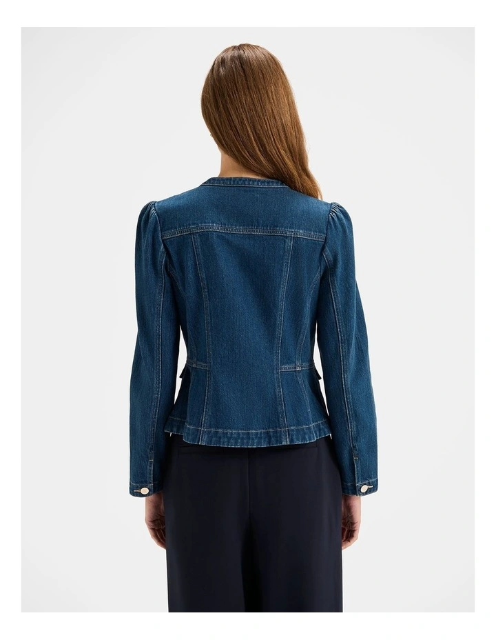 Isla Denim Jacket in Deep Blue Rinse image 2