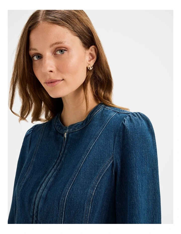 Isla Denim Jacket in Deep Blue Rinse image 6