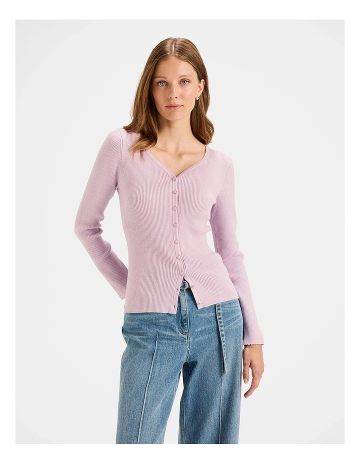 Elva Cardigan in Lilac image 1