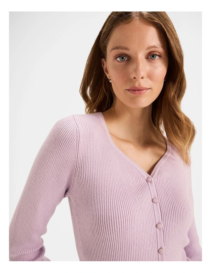 Elva Cardigan in Lilac image 4