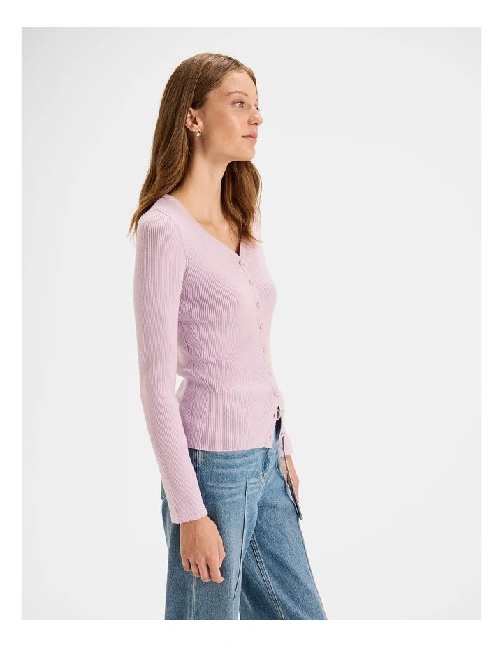 Elva Cardigan in Lilac image 5