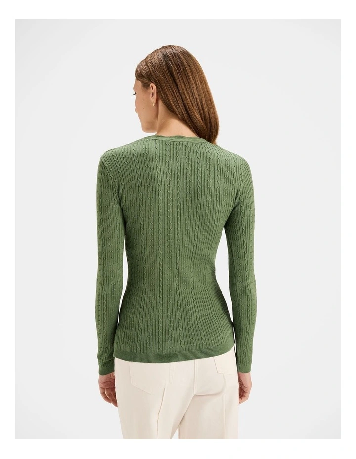 Amara Knit Top in Palm Green image 2