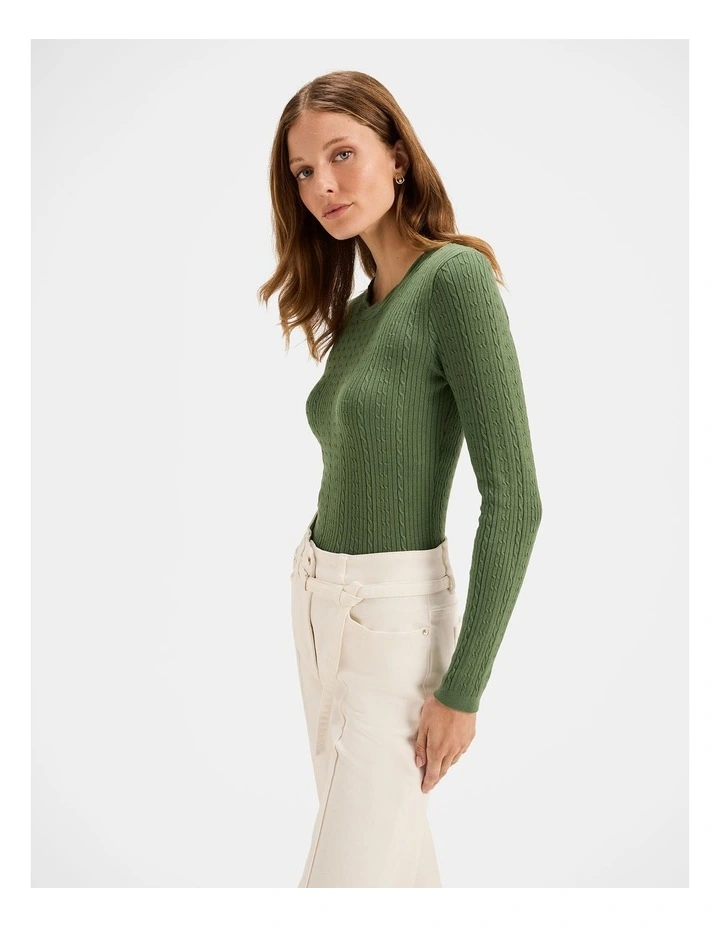 Amara Knit Top in Palm Green image 4