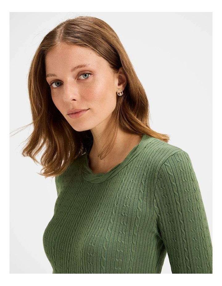 Amara Knit Top in Palm Green image 5