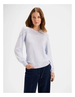 Violet Knit Top in Silver Blue