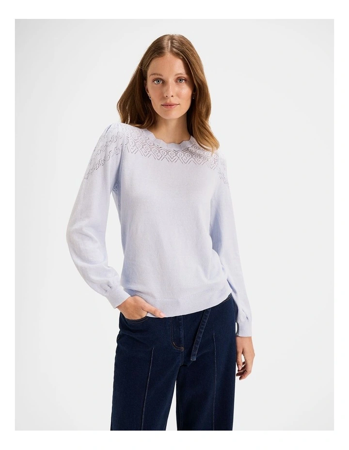 Violet Knit Top in Silver Blue image 1