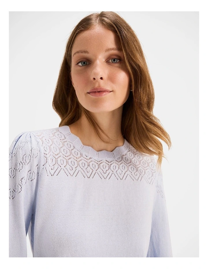 Violet Knit Top in Silver Blue image 3