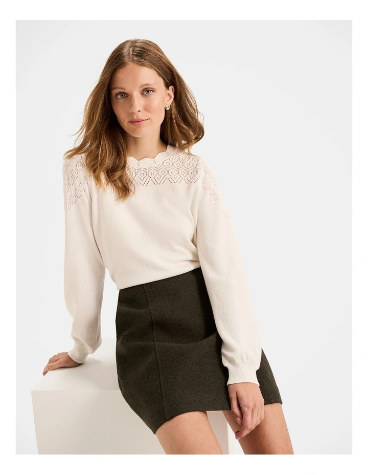 Violet Knit Top in Ivory image 3