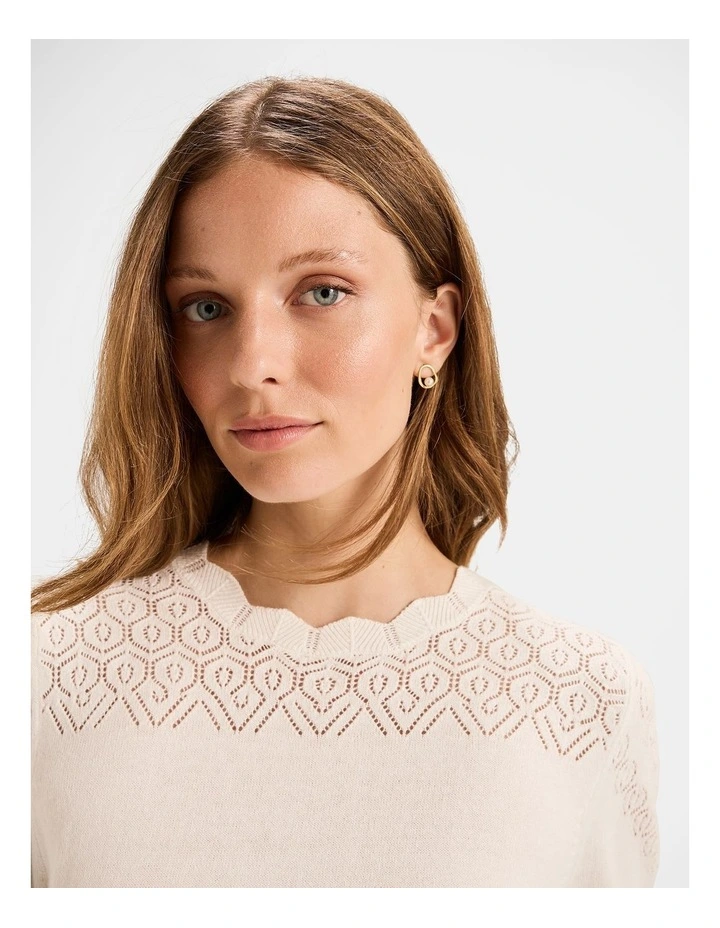 Violet Knit Top in Ivory image 5