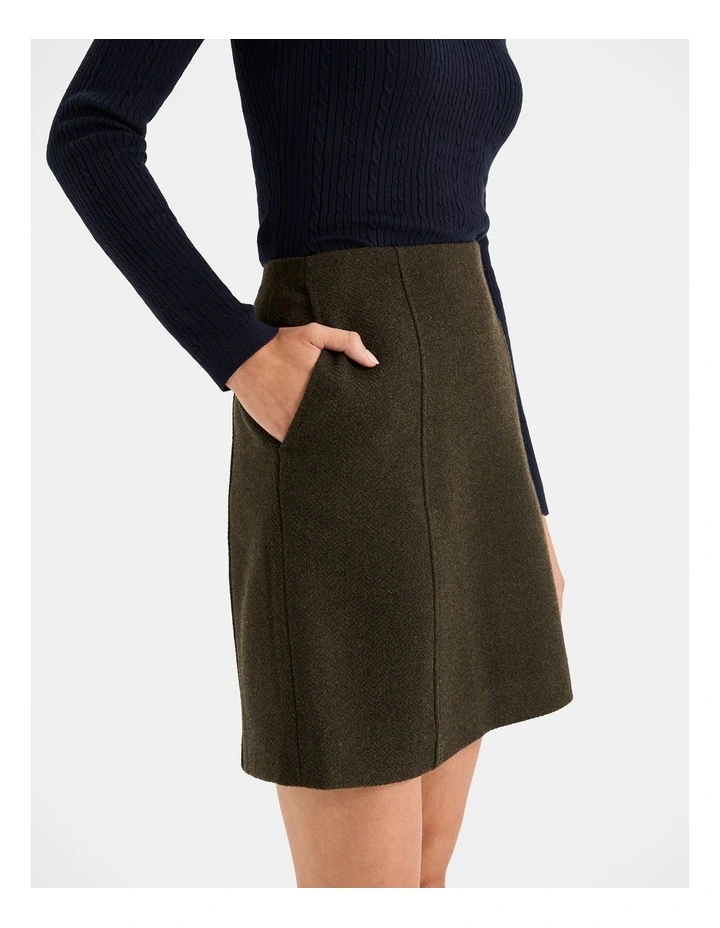 Maisel Mini Skirt in Khaki image 5