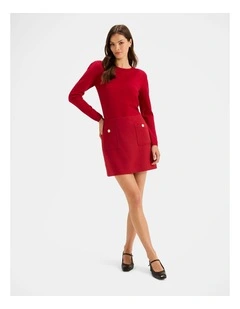 Ingrid Mini Skirt in Rouge