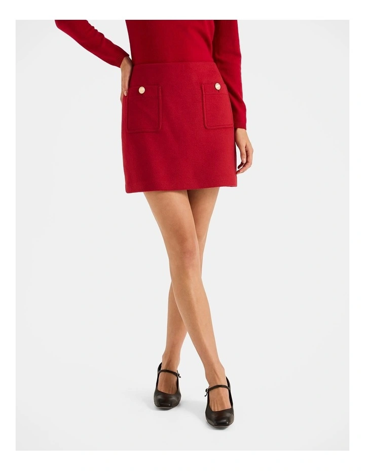 Ingrid Mini Skirt in Rouge image 3