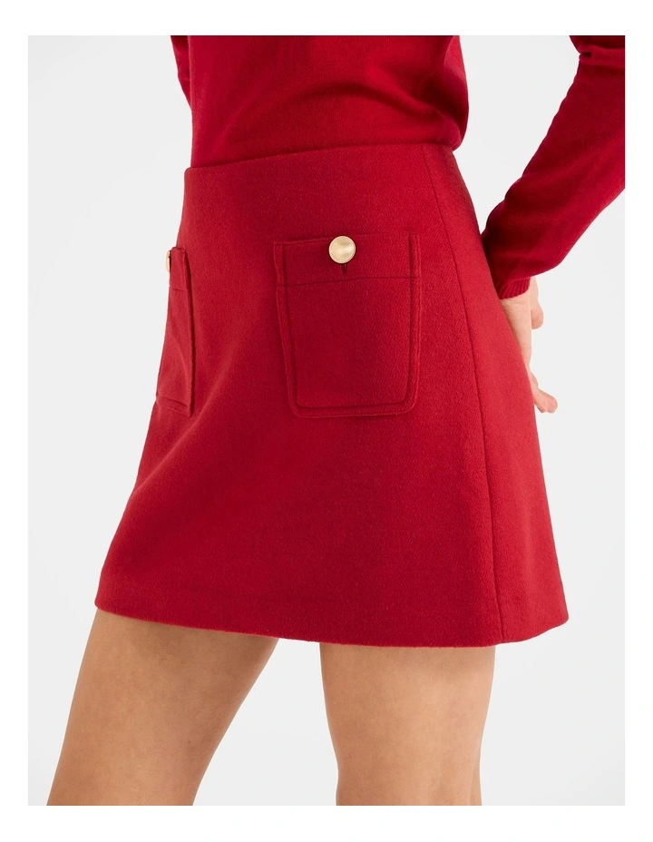 Ingrid Mini Skirt in Rouge image 4