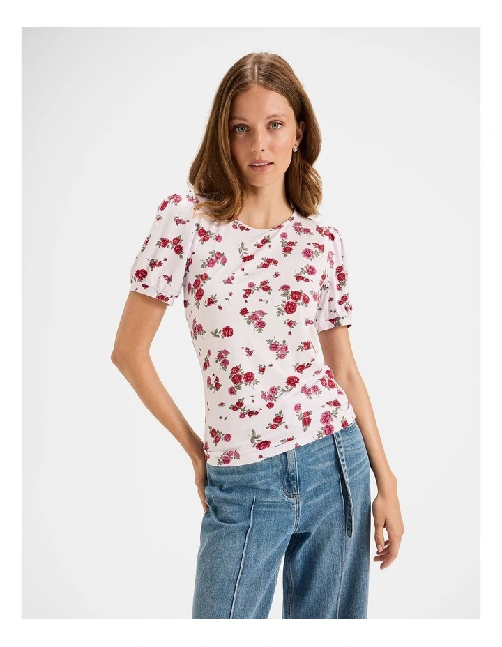 Cameo Floral Tee in Ivory image 1