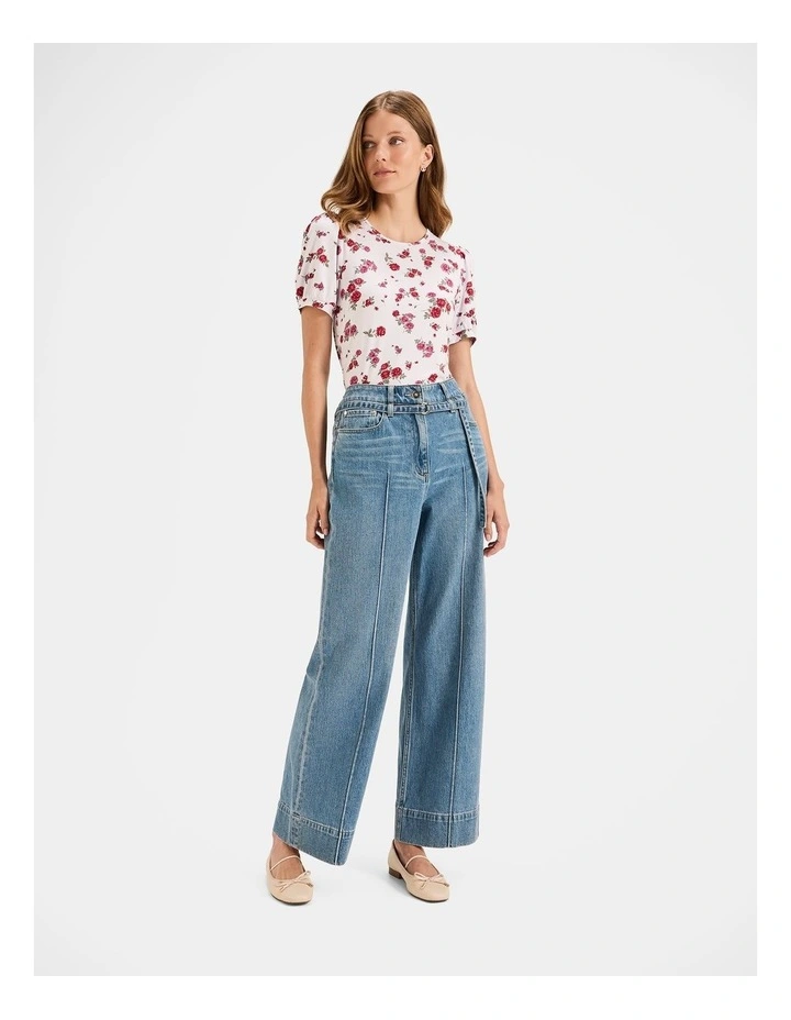 Cameo Floral Tee in Ivory image 6