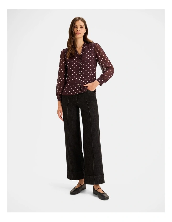 Piccadilly Spot Blouse in Bordeaux image 6