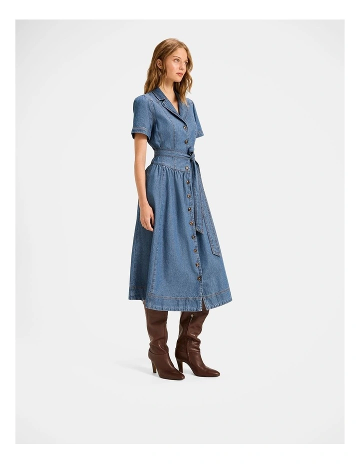 Geneva Shirt Dress in Blue image 1