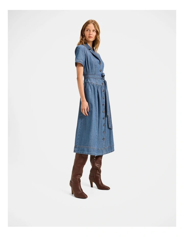 Geneva Shirt Dress in Blue image 5