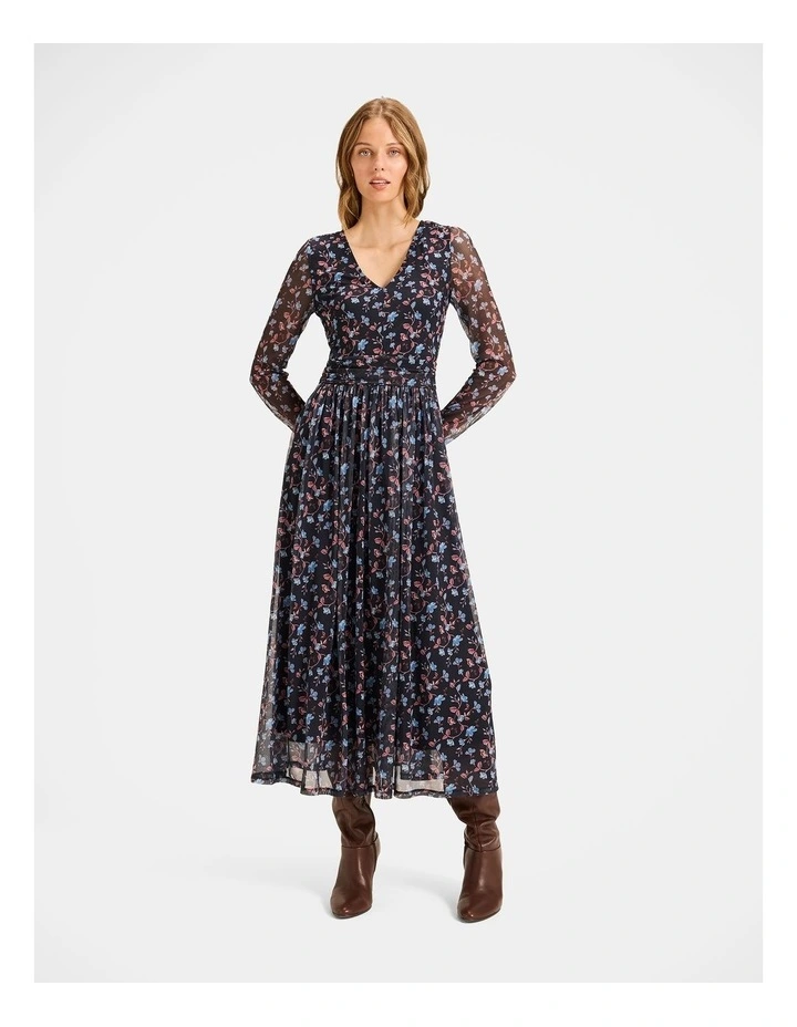 Rosewood Mesh Dress in Navy image 1