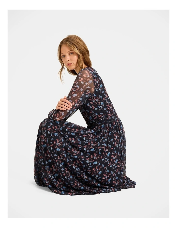 Rosewood Mesh Dress in Navy image 5