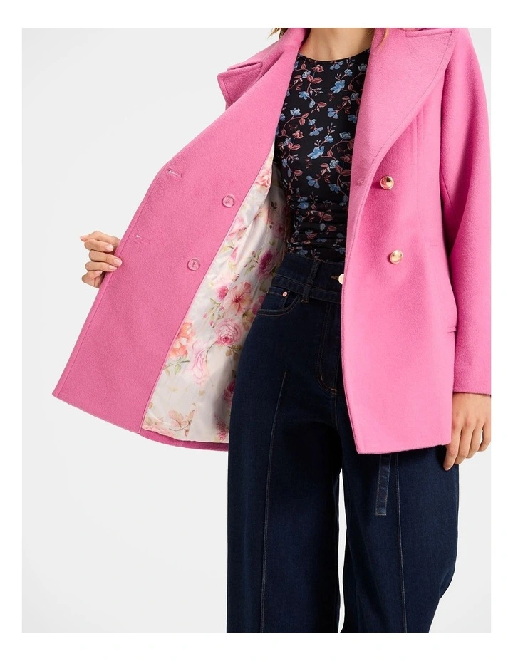 Blaire Peacoat in Fuchsia image 6