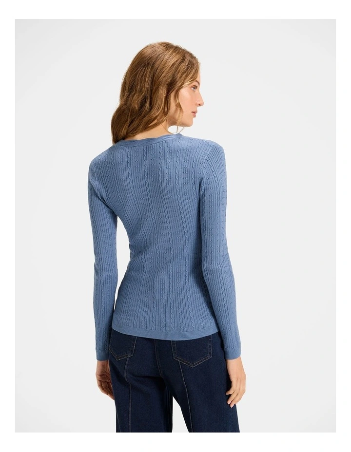 Amara Knit Top in Blue image 2