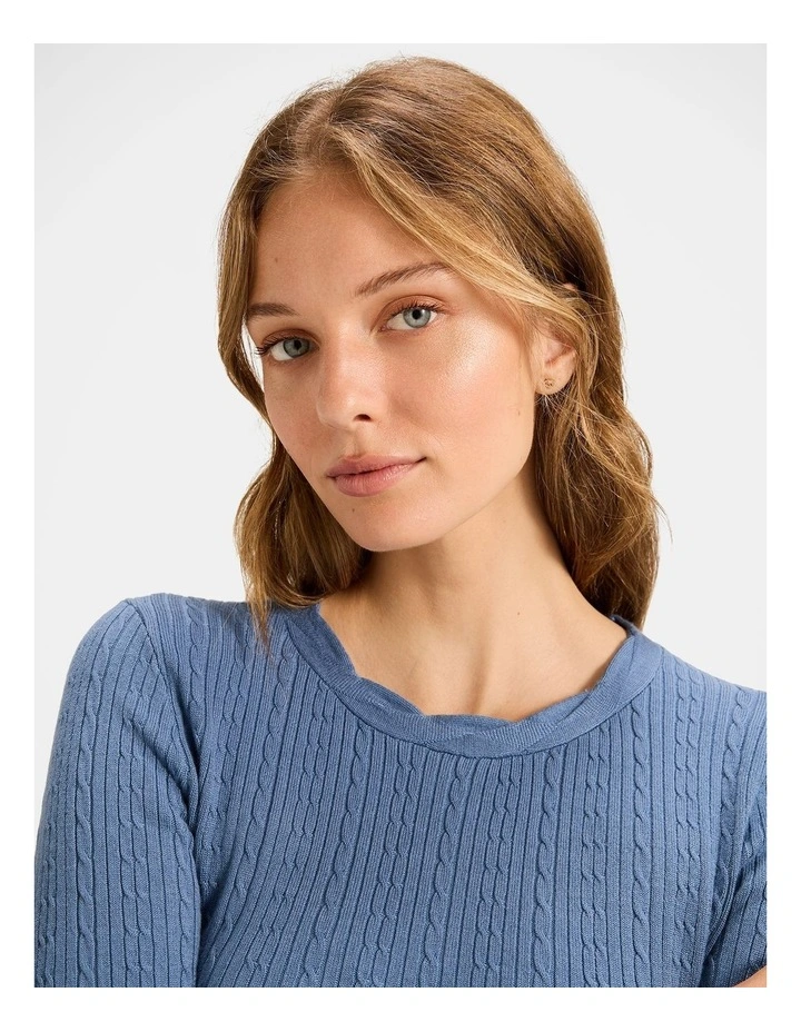 Amara Knit Top in Blue image 3