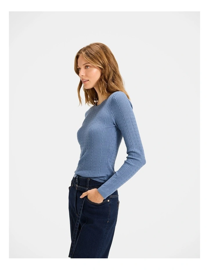Amara Knit Top in Blue image 4