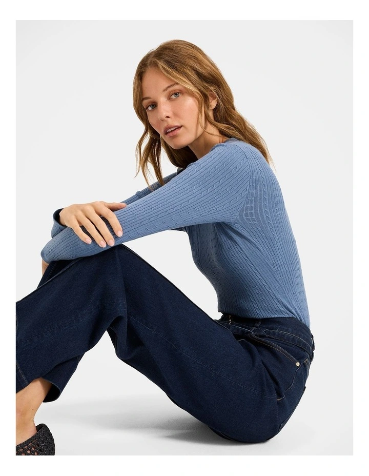 Amara Knit Top in Blue image 6
