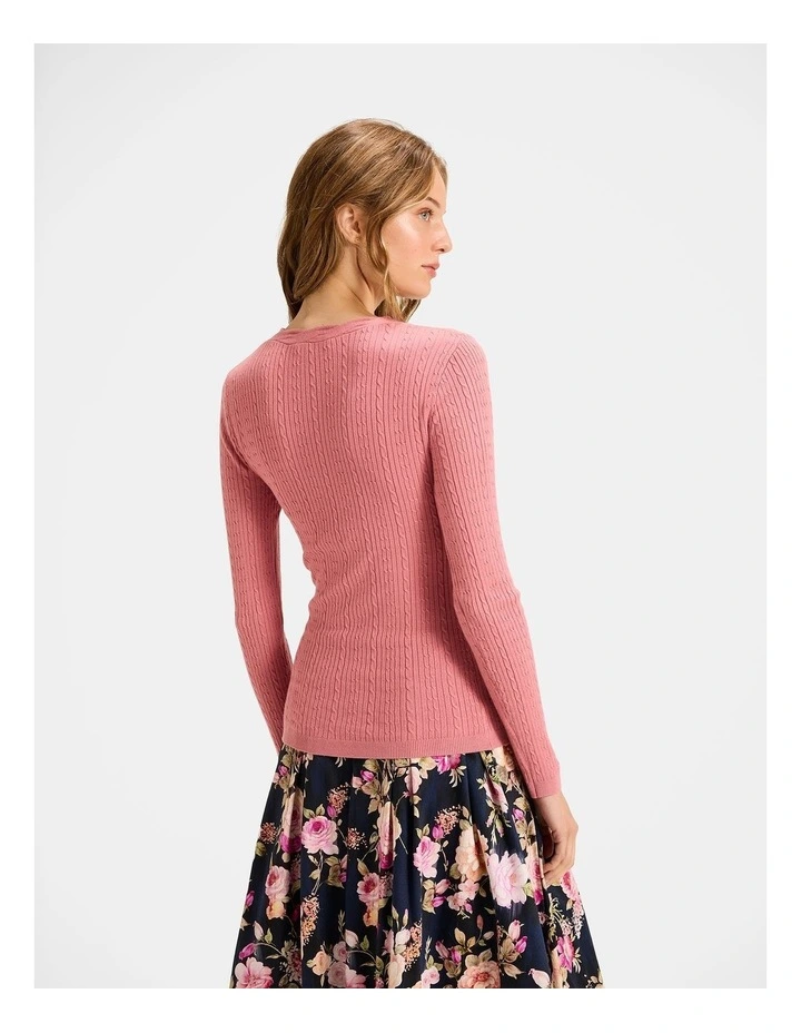 Amara Knit Jumper in Dusty Rose image 2