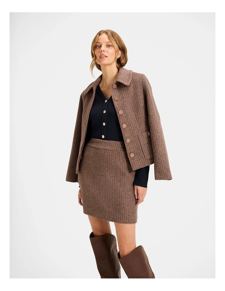 Bergman Check Skirt in Brown image 1
