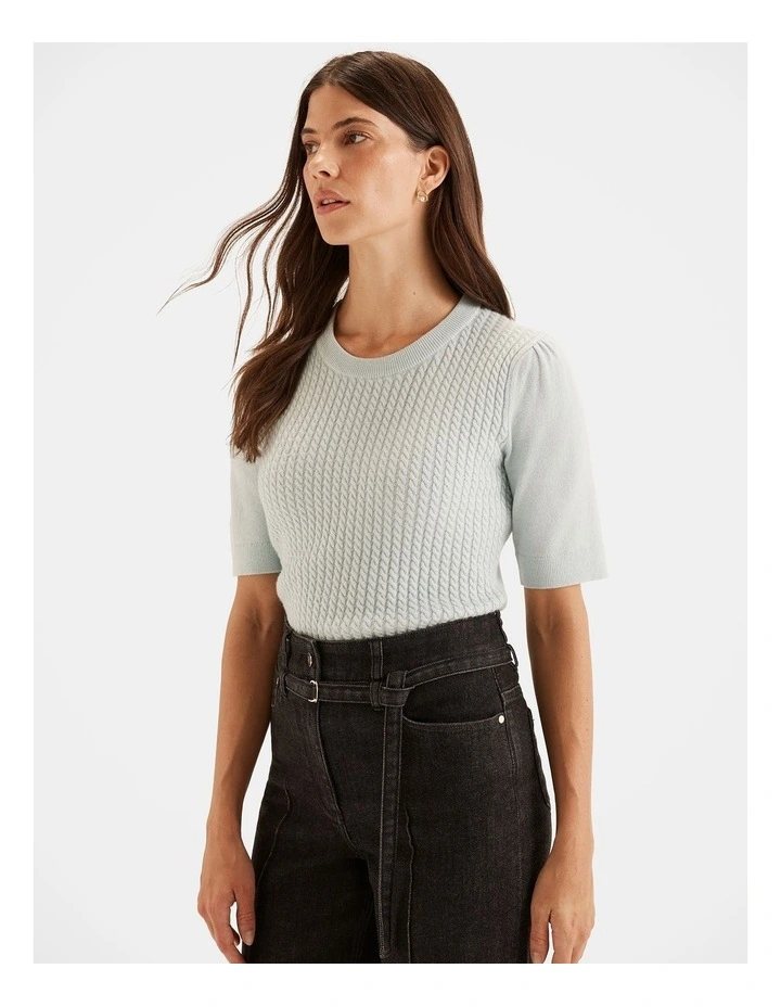 Tahny Knit Top in Ice Blue image 4