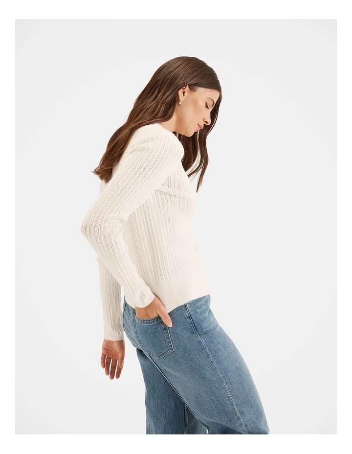 Abigail Cardigan in Ivory image 3
