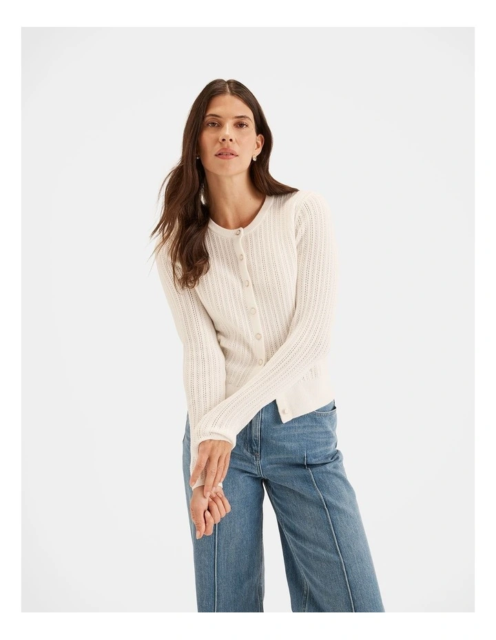 Abigail Cardigan in Ivory image 4
