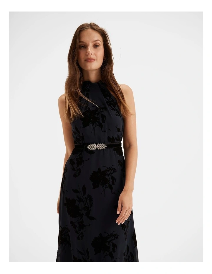 Felicity Halter Neck Gown in Navy image 3