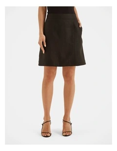 Mia Black Linen Mini Skirt