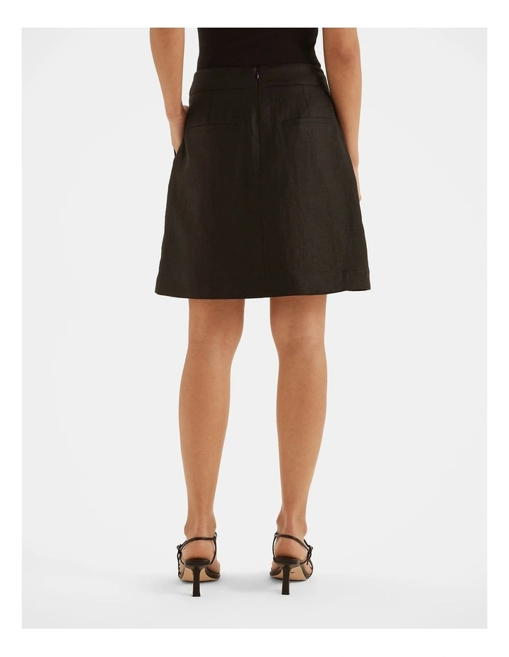 Mia Black Linen Mini Skirt image 2