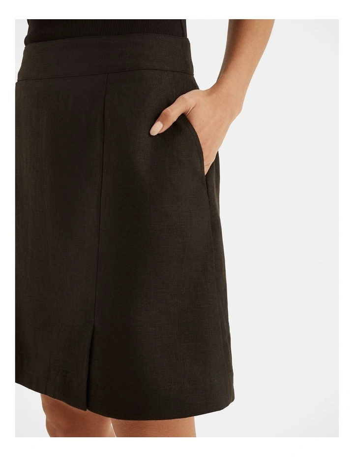 Mia Black Linen Mini Skirt image 4