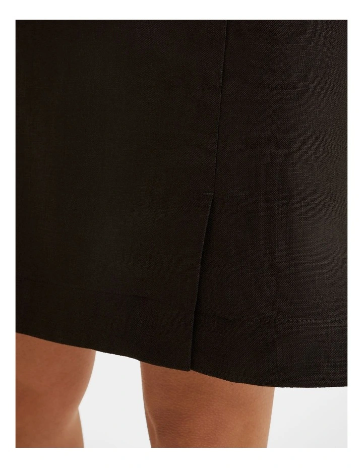 Mia Black Linen Mini Skirt image 5