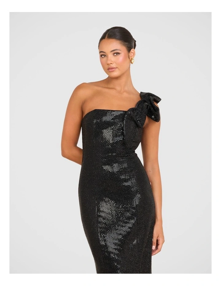 Jessa One Shoulder Gown in Black image 4