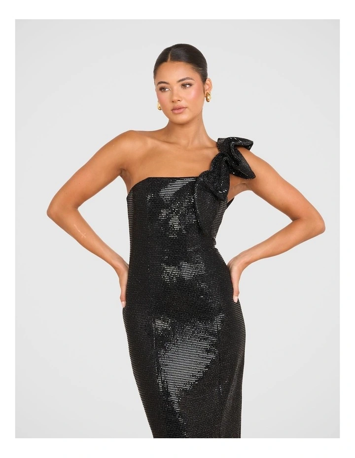 Jessa One Shoulder Gown in Black image 5