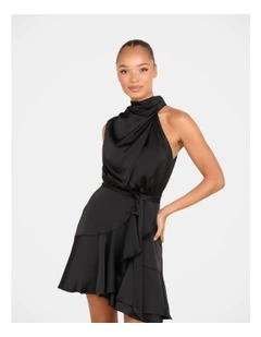 Bebe Cowl Neck Mini Dress in Black