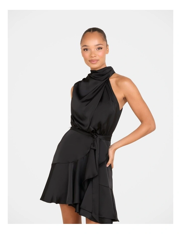 Bebe Cowl Neck Mini Dress in Black image 1