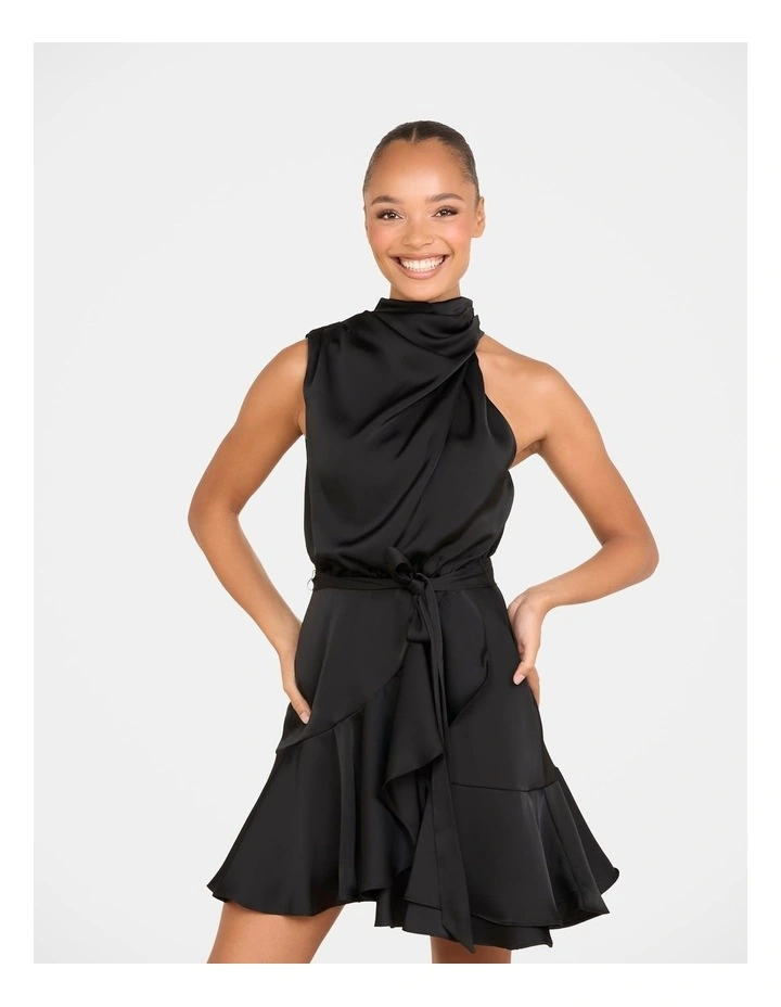Bebe Cowl Neck Mini Dress in Black image 4