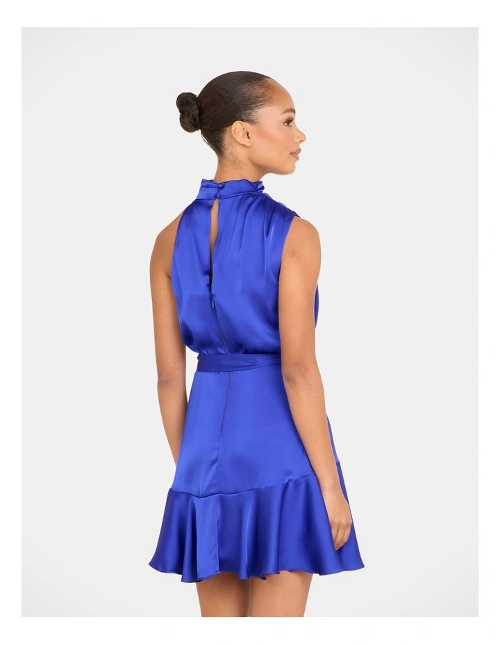 Bebe Cowl Neck Mini Dress in Blue image 2