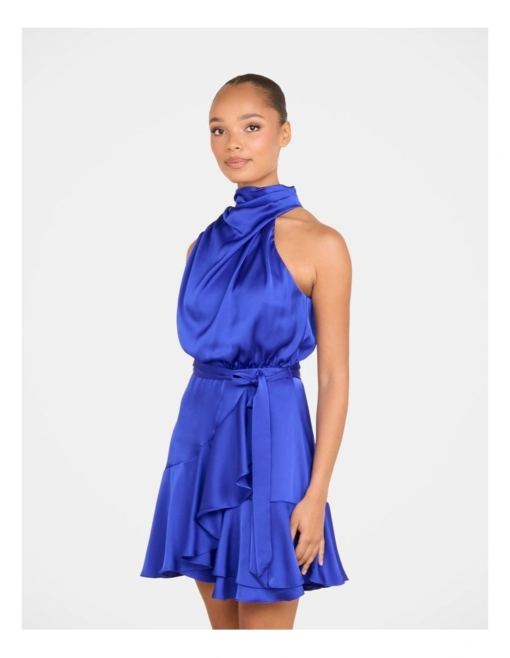 Bebe Cowl Neck Mini Dress in Blue image 3