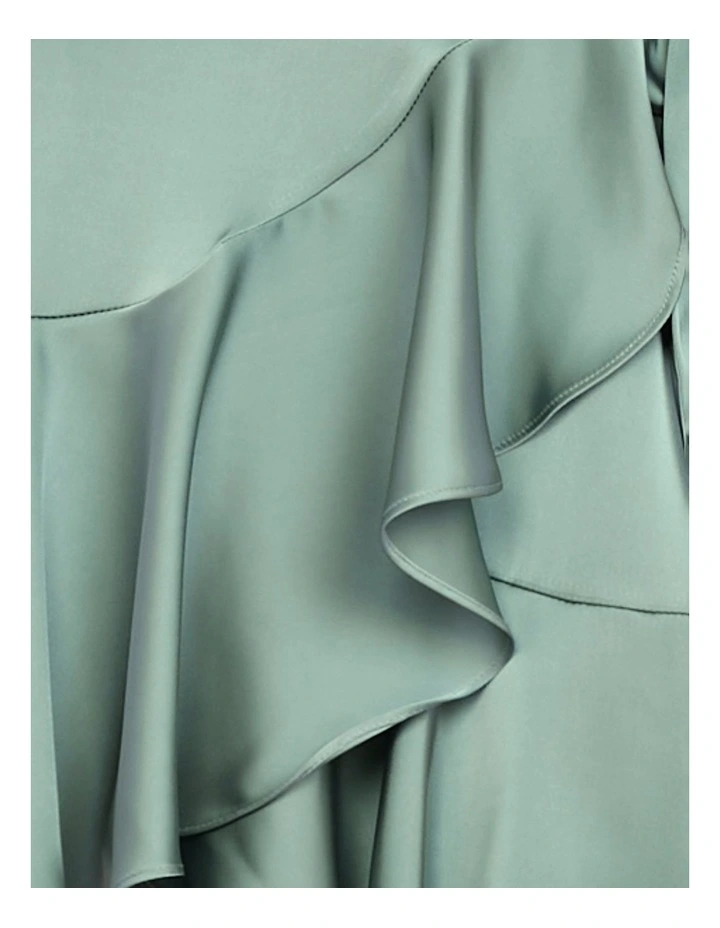 Bebe Cowl Neck Mini Dress in Green image 6