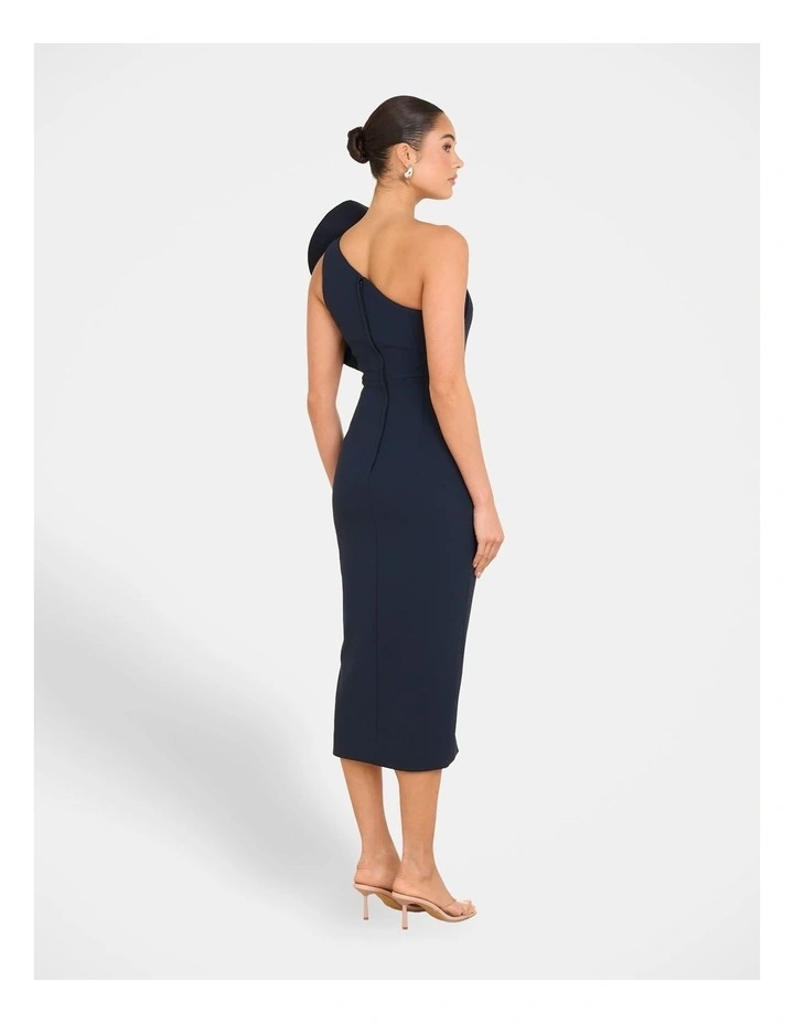 Elise Asymmetric Midi Dress in Blue image 2
