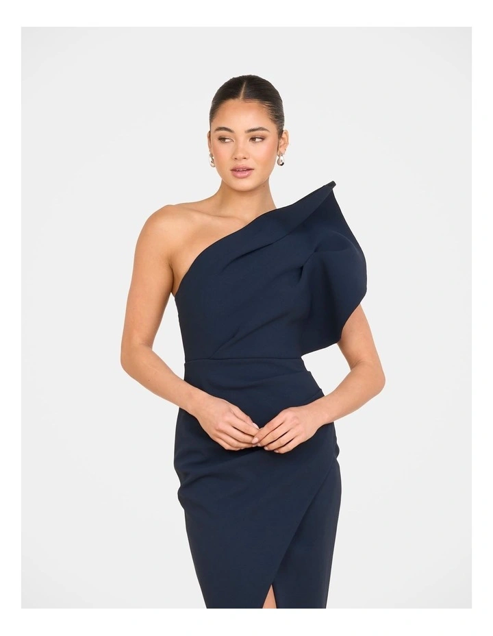 Elise Asymmetric Midi Dress in Blue image 4