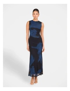 Ilka High Neck Maxi Dress in Multi